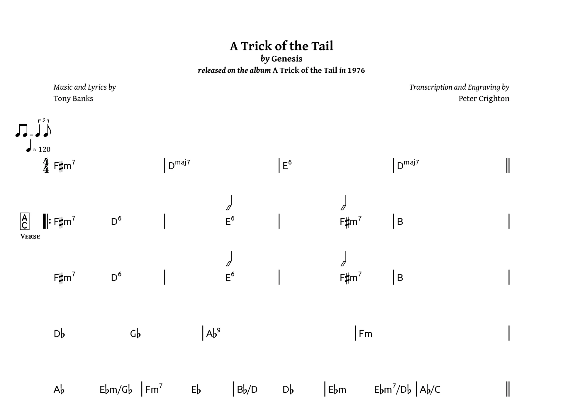 Preview image for Genesis – A Trick of the Tail: Chords